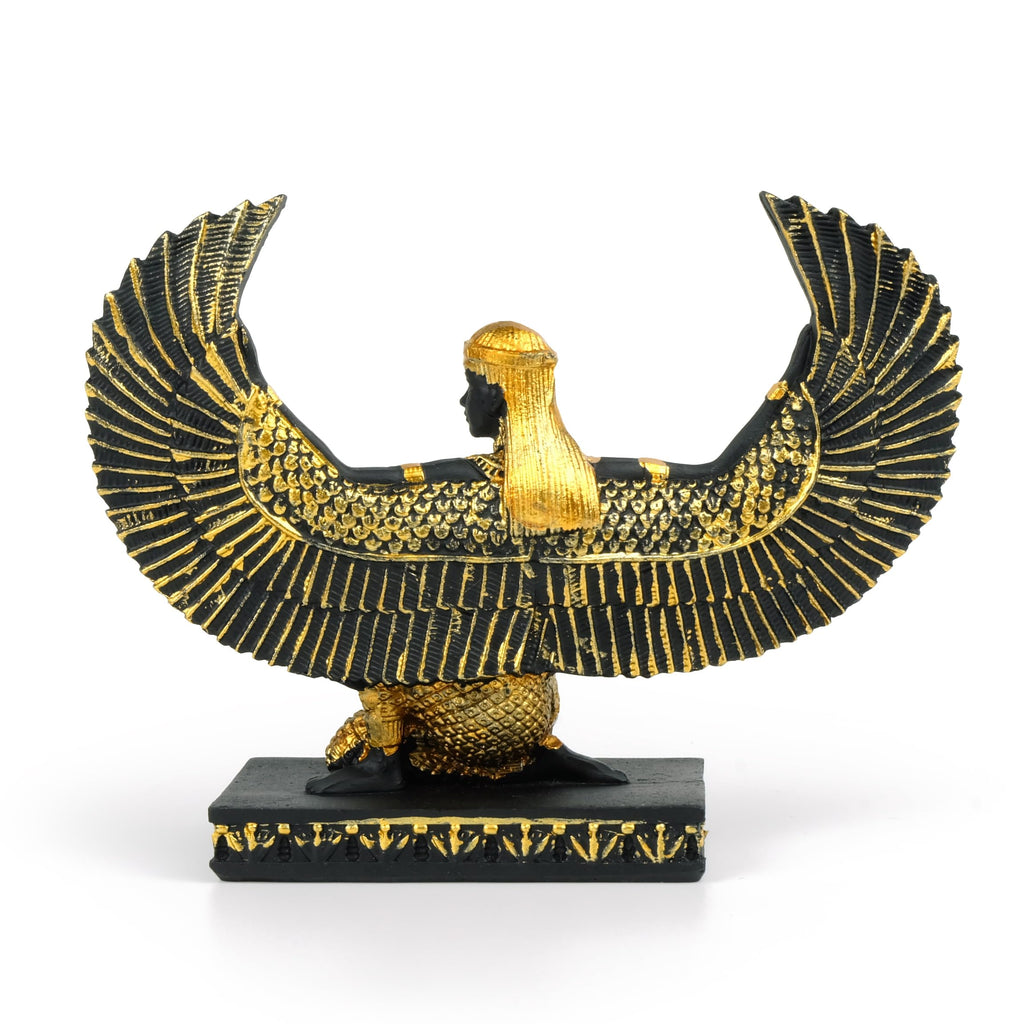 Open Wings Kneeling Egyptian Isis Figurine Ancient Egyptian Mythology Goddess Sculpture Home Décor Collectible