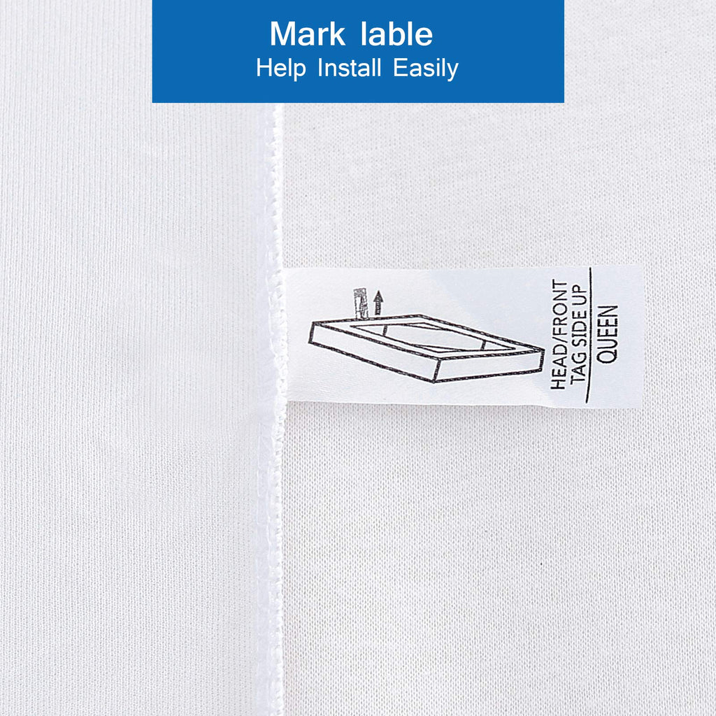 Box Spring Cover Full Size Bed Skirt Wrap 4 Side, White