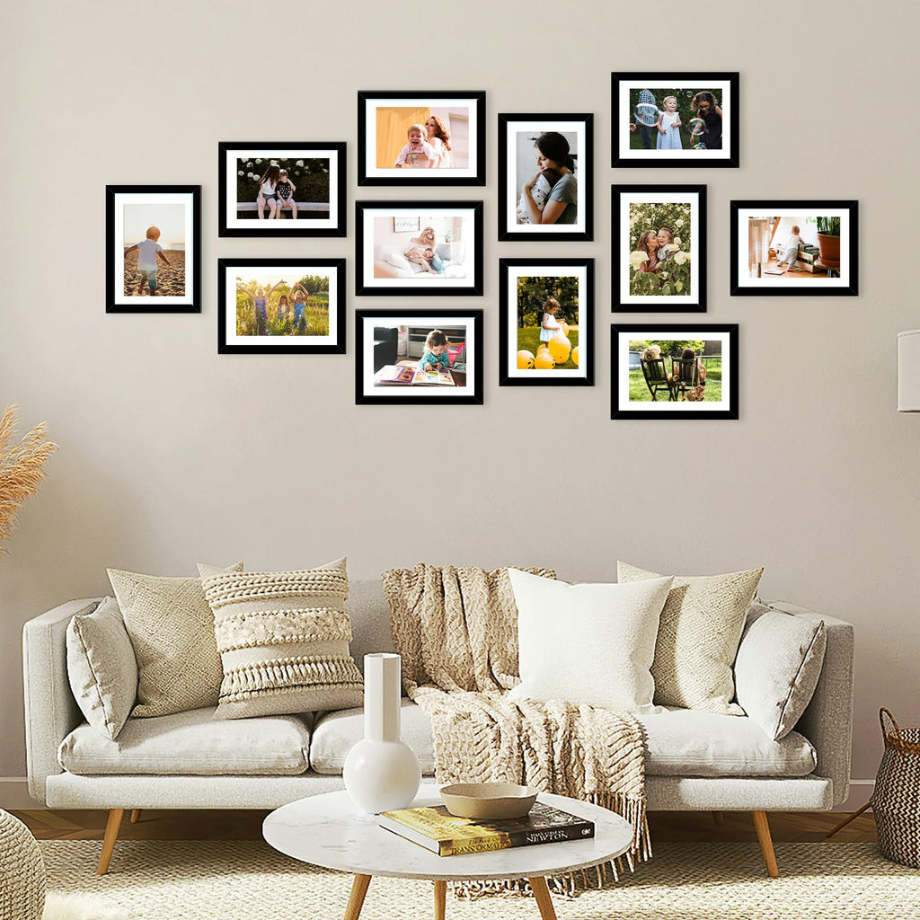 5x7 Picture Frame with 4x6 Mat Set of 6, Display Photo 4x6 with Mat or 5x7 without Mat, 5 by 7 Wall Poster Photo