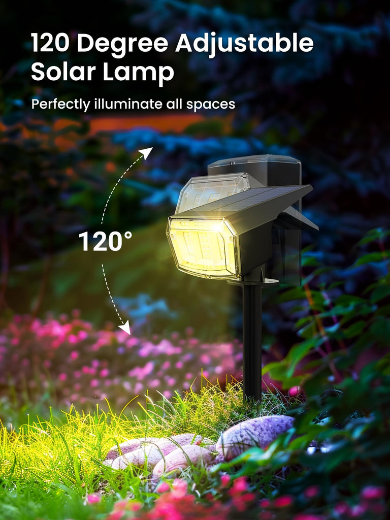 Solar Spot Lights Outdoor Waterproof, 6 Packs, RGB