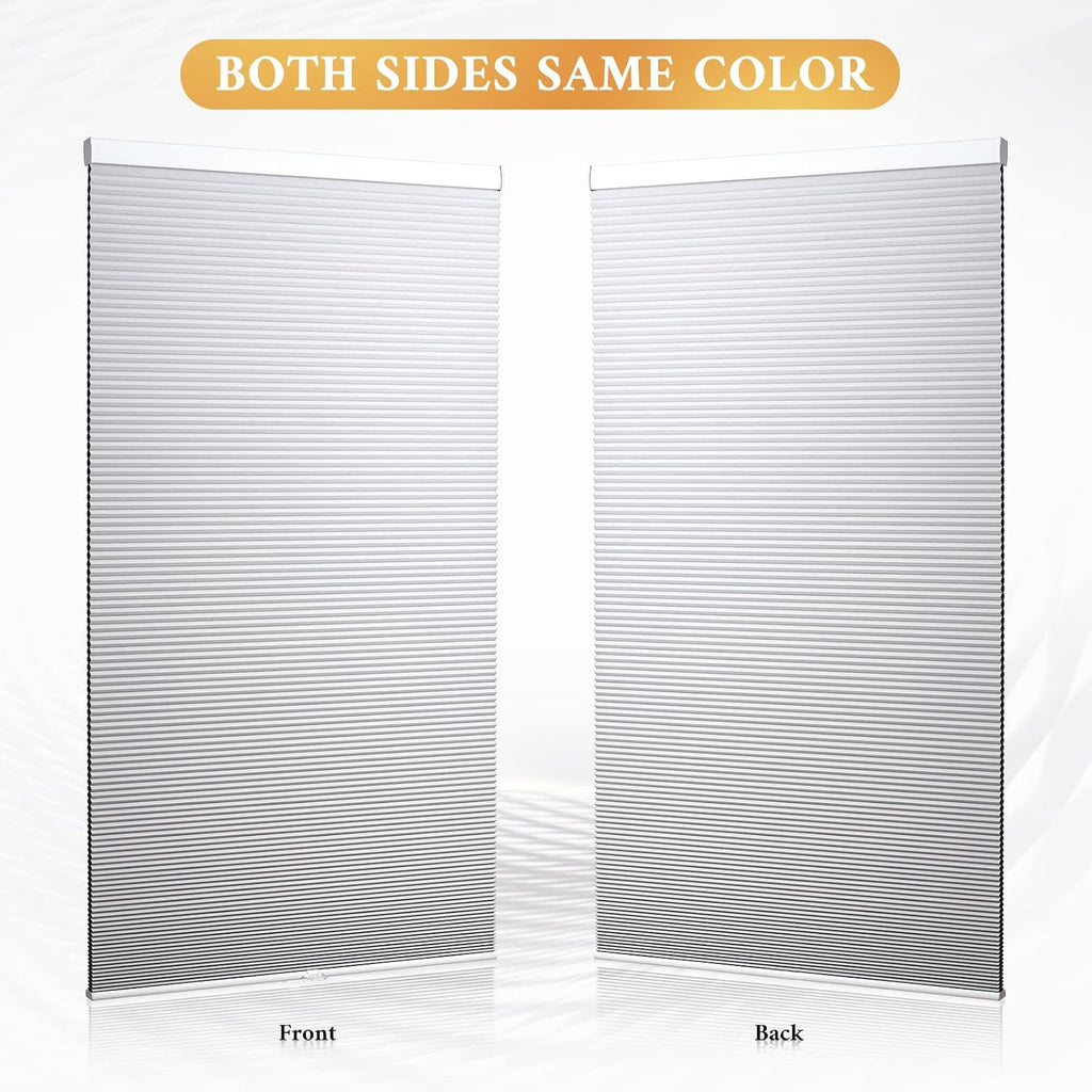 Cordless No Tools No Drill Cordless Cellular Shades, Blackout Light Blocking Honeycomb Shades, Thermal Insulation