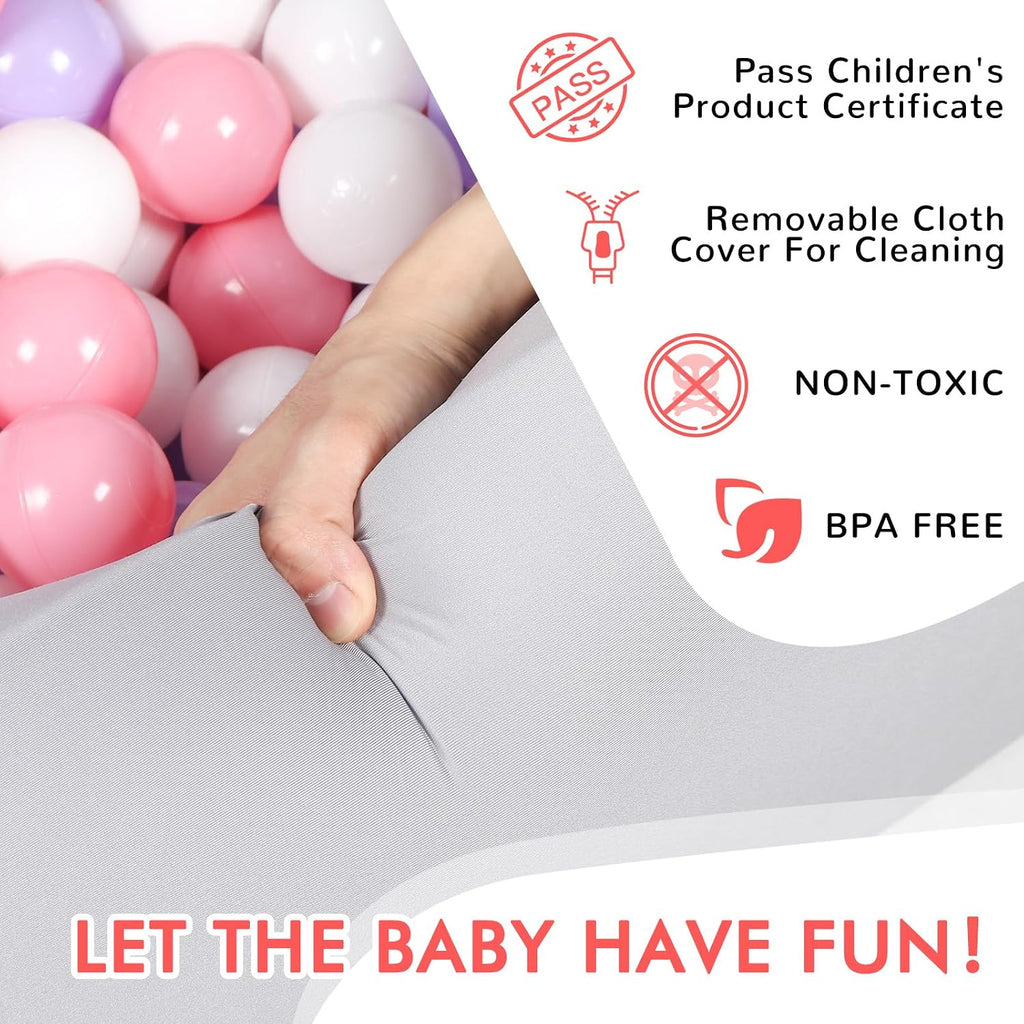 Large Size Soft Foam Ball Pit 47 x 35 x 14 Inch Rectangular, 2.7 Inch Wall Thickness Small Indoor and Outdoor