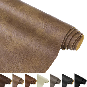 Faux Leather Fabric, 1.0mm Thick Vinyl Upholstery Fabric 55" x 36", Soft Fake Leather Fabric by The Yard for Sofa