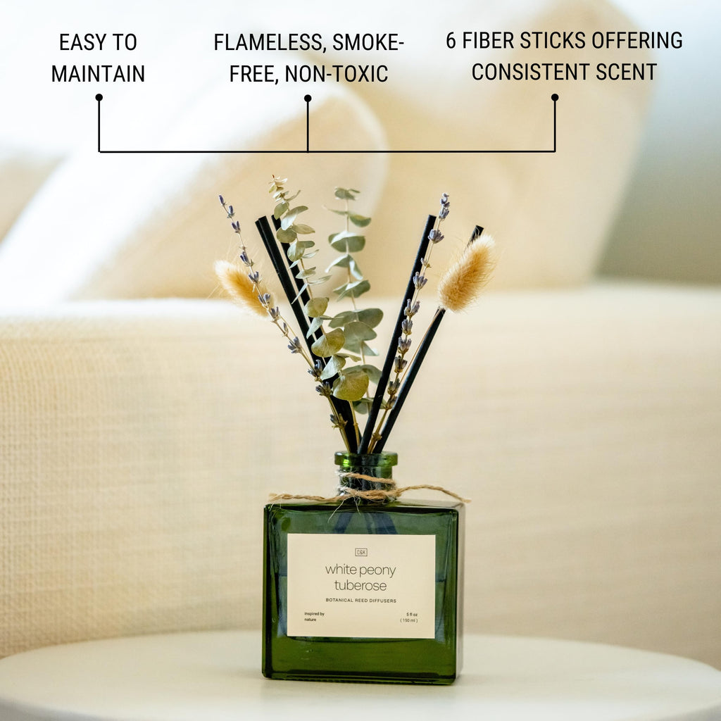 Premium Mayan Copal Reed Diffuser - 3.4 oz Natural Essential Oil Diffuser - Long-Lasting Fragrance with Rattan Scent