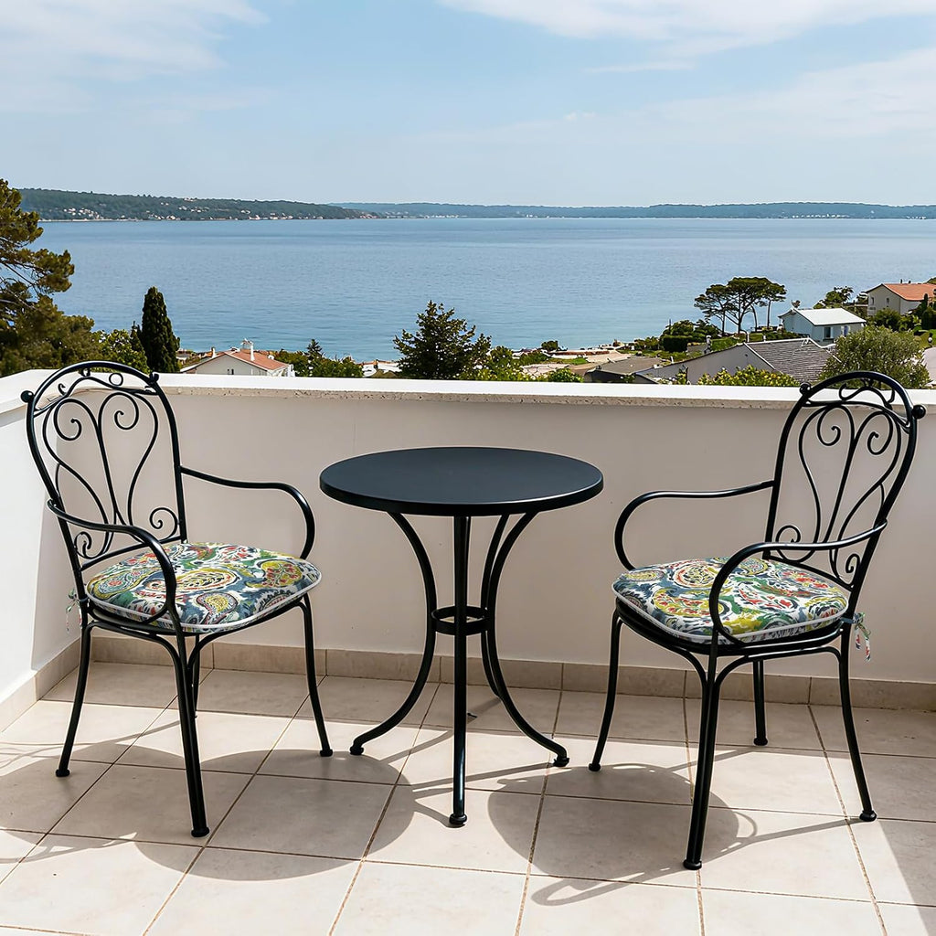 Outdoor Chair Cushions Set of 4, Patio Seat Cushions D16xW17 with Ties, Water Repellent Chair Pads Furniture Garden