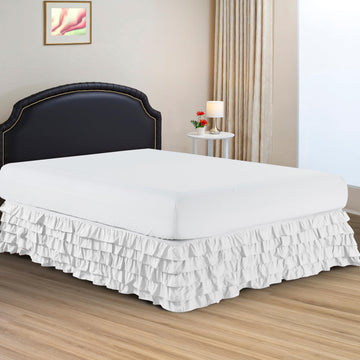 1500 Premier Hotel Quality Multi-Ruffle Bed Skirt with 13 Inch Drop, Super Soft All Season Dust Ruffle Durable
