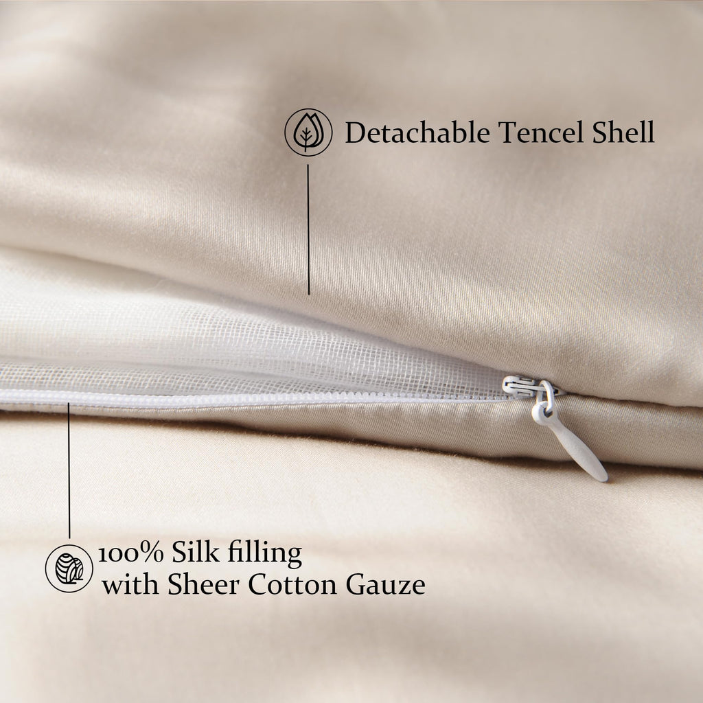 Tencel Silk Comforter for Summer (Lt Pewter, Queen)