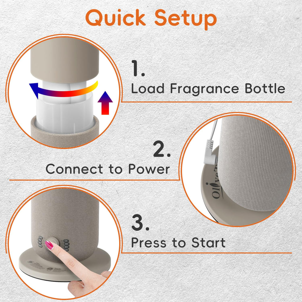 Waterless Diffuser with Fabric-Wrapped Design, Cold Air Scent Diffusers Collection Diffuser, Adjustable Intensity