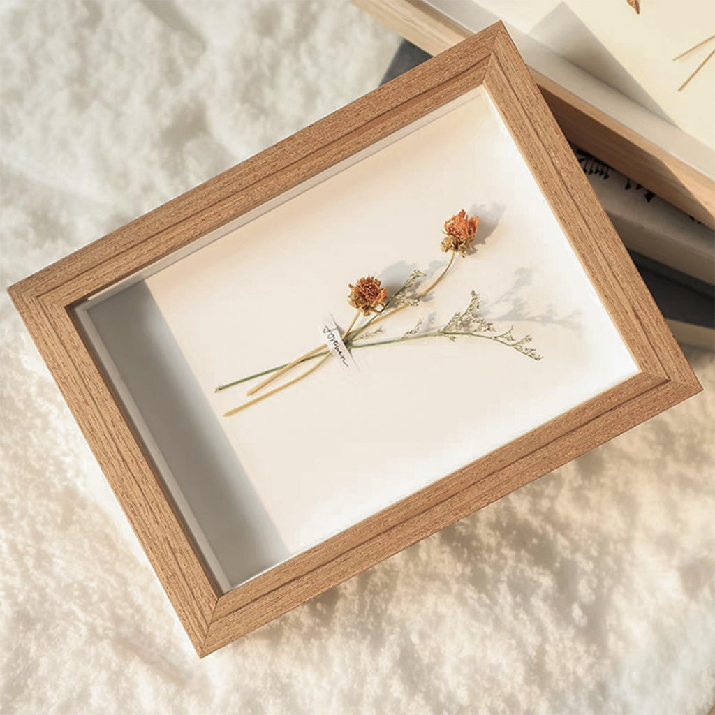 Shadow box frame 5x7 Picture Frame Cadre Photo Frames Made of Solid Wood and Real Glass Deeps 0.6in for Wall Or