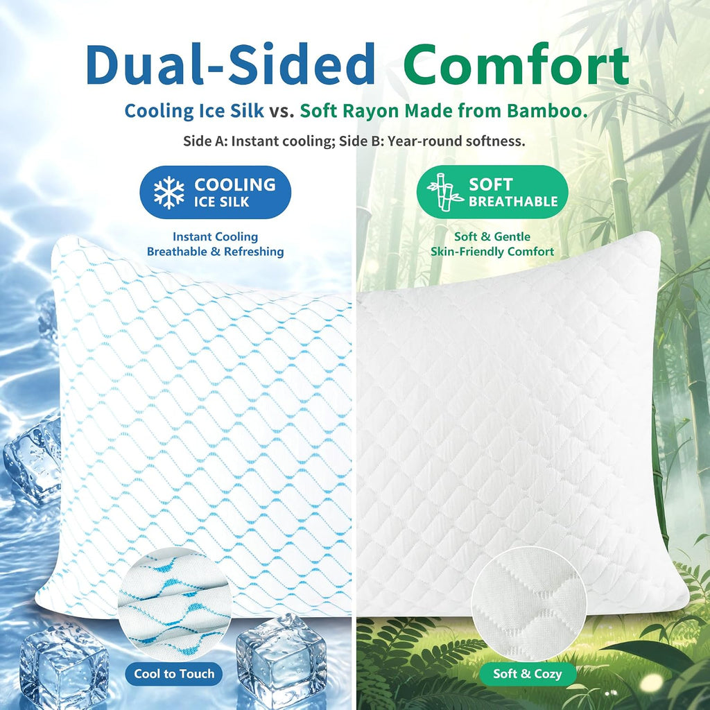 Memory Foam Pillows King Size Set of 2,Cooling Pillow for Side Sleepers | Adjustable Firm Pillow,Breathable Washable
