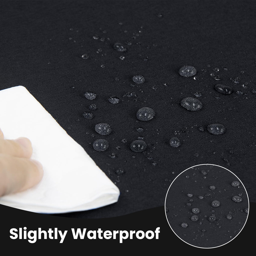 2 Pack Fitted Tablecloth for 4 Foot Rectangle Tables 48 x 24 Inch Black Table Covers Water Resistant Polyester Table