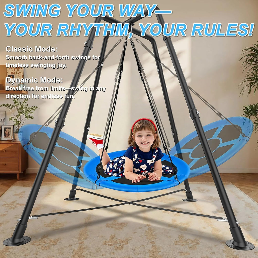 35" Saucer Swing Set with Stand, for Kids and Adults