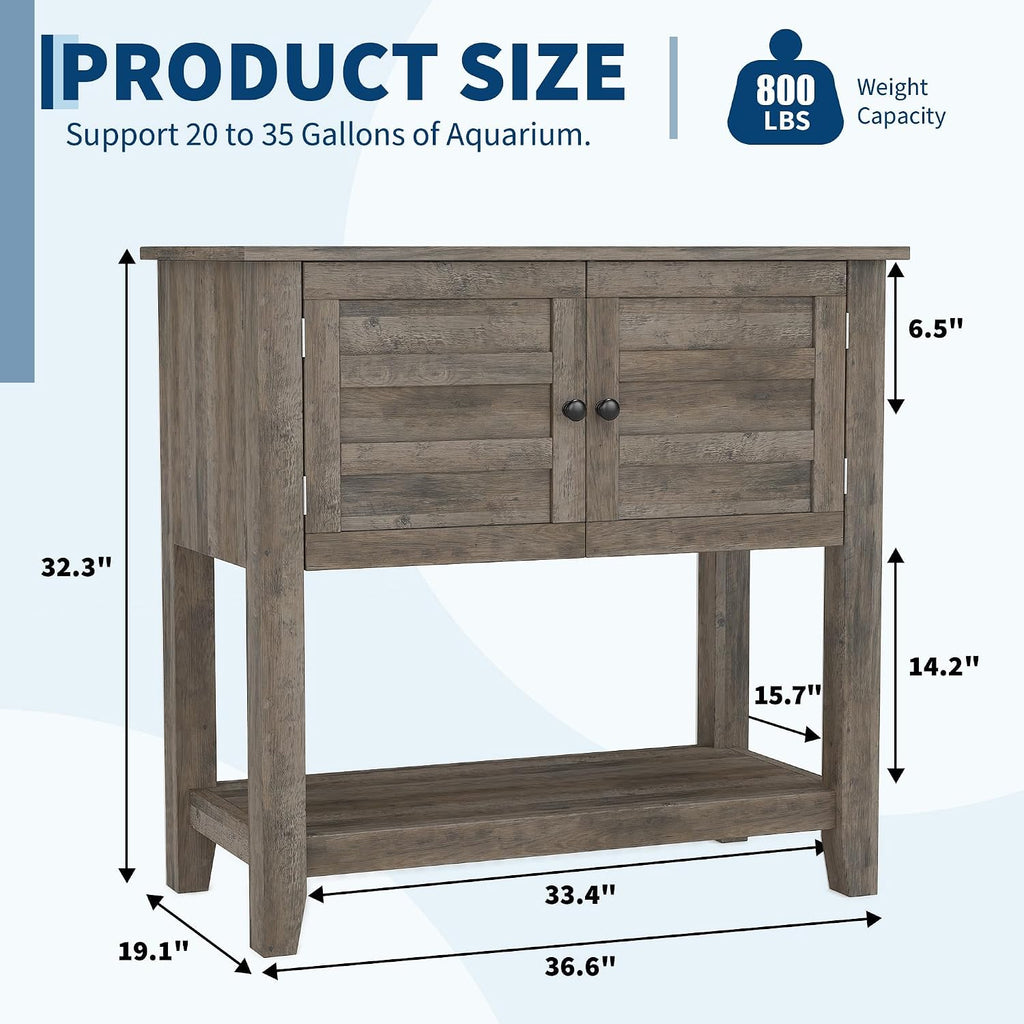 Aquarium Stand for 20-29 Gallon Fish Tank - 660 Lb Capacity, Retro Grey