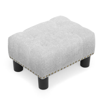Small Foot Stool Ottoman with Storage, Rectangular Mini Ottoman with Legs Tufted Ottoman Foot Rest Stool Upholstered