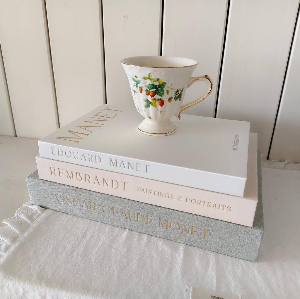 Decorative Books Decor - Set of 3 Fake Faux Books for Coffee Table Decor, Linen Fake Book for Decoration, Aesthetic