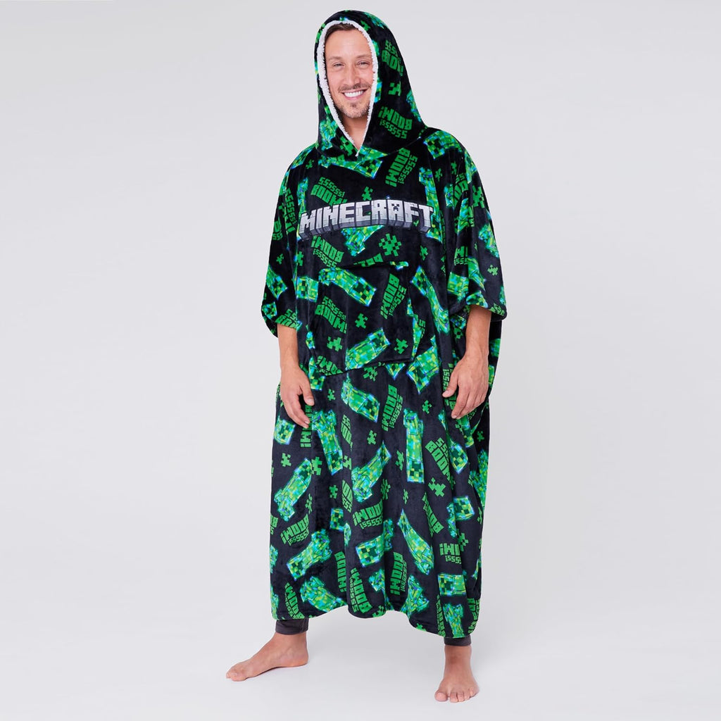 Hoodie Blanket for Men and Teenagers - Cosy Oversized Fleece Hoodie One Size Sherpa Hood - Gifts for Men
