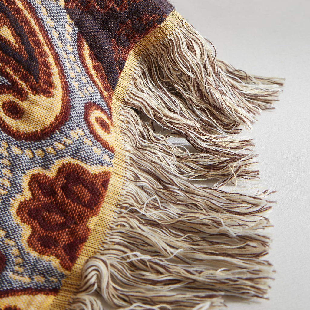 Boho Throw Blanket, 100% Cotton, Woven Paisley Pattern, 50"x60"