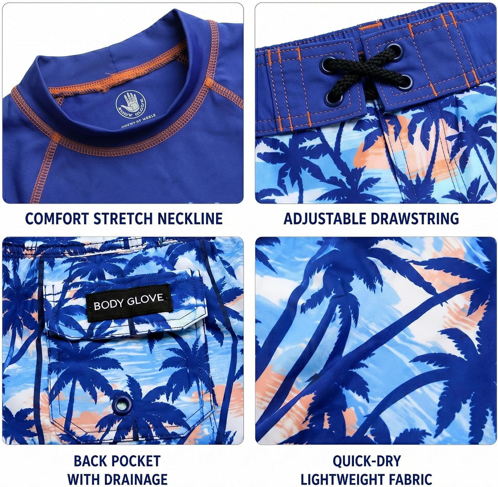 Boys 2 Piece Swim Set Rash Guard & Swim Trunks