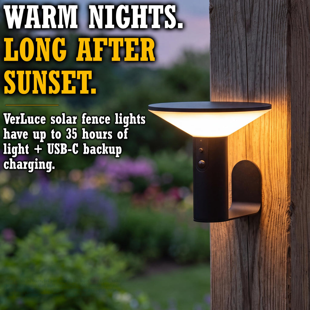 Victorian Solar Lights for Fence - Motion Sensor, 3 Modes, 2PK