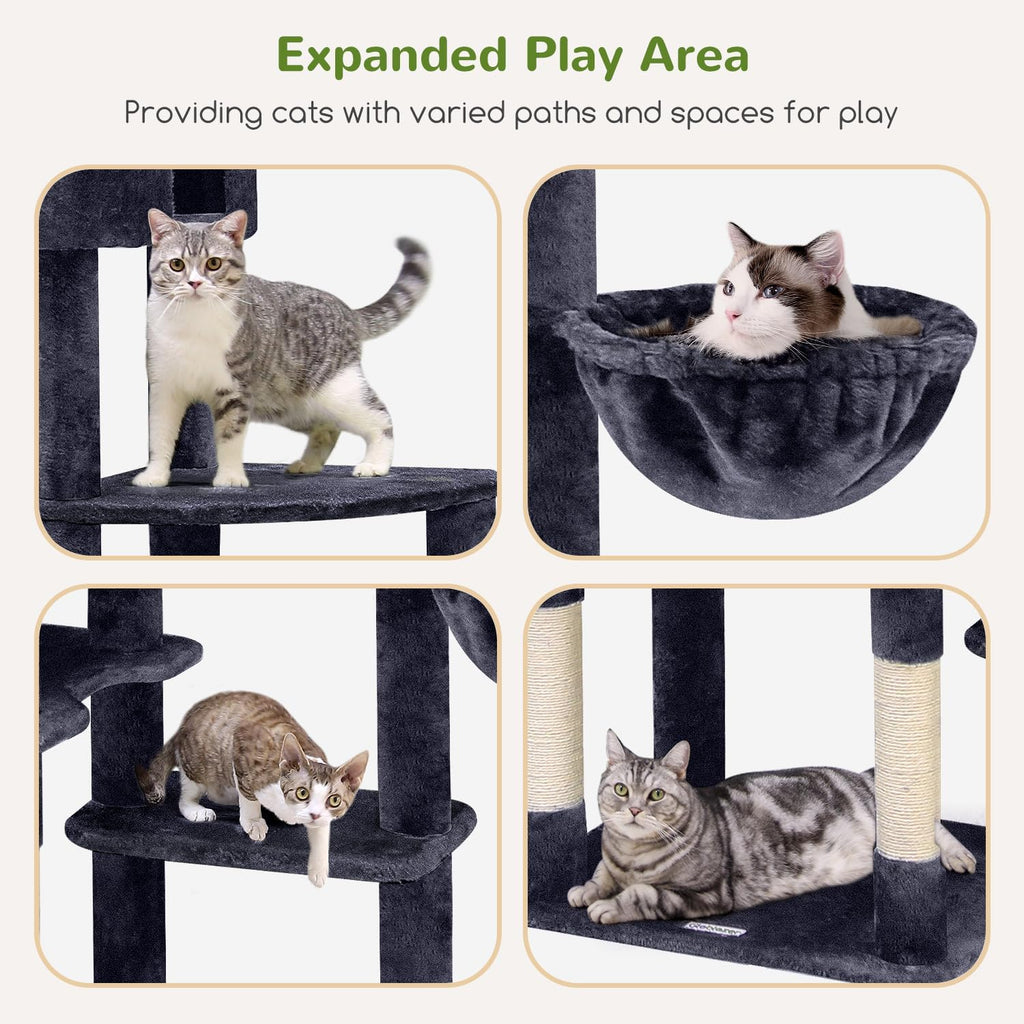 Giant Cat Tree for Indoor Large Cats, 83in, Dark Grey