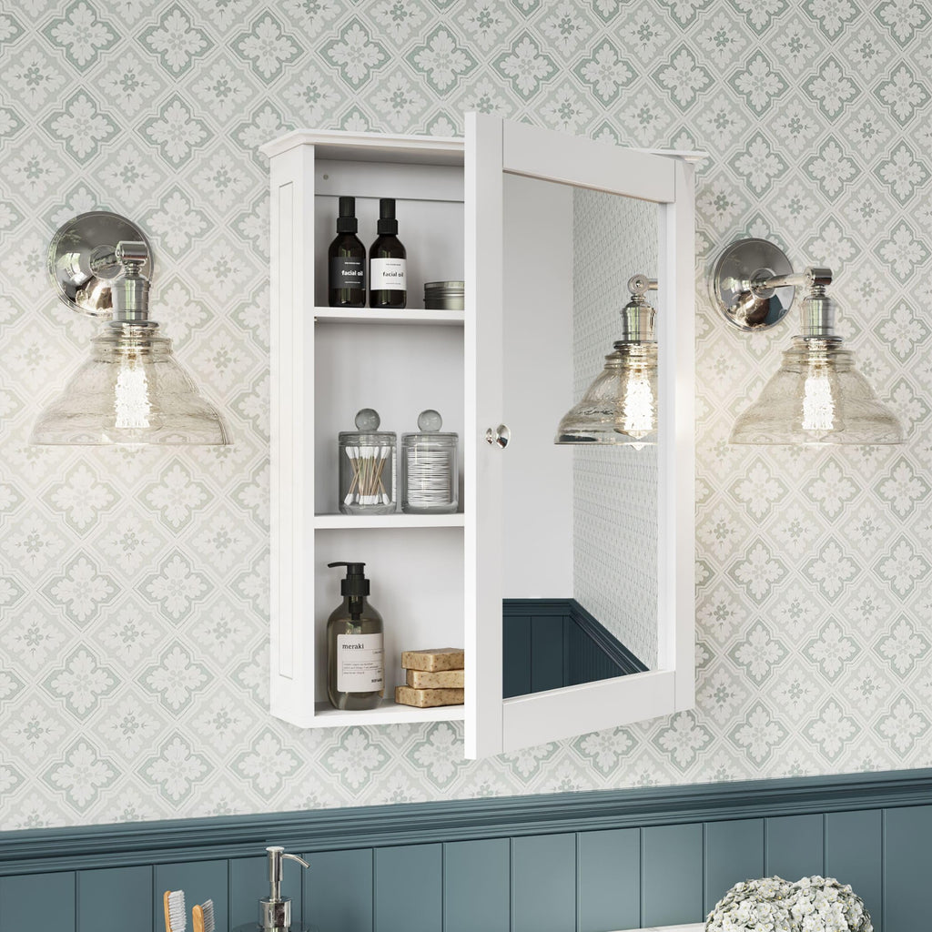 Ashland Bathroom Wall Mount Medicine Cabinet with Mirror, White