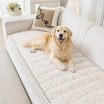 Couch Cover for Dogs Washable: Non Slip Fuzzy Plush Pet Couch Covers for 2 Seat Sofa, Hair Resistant Sofa Protector