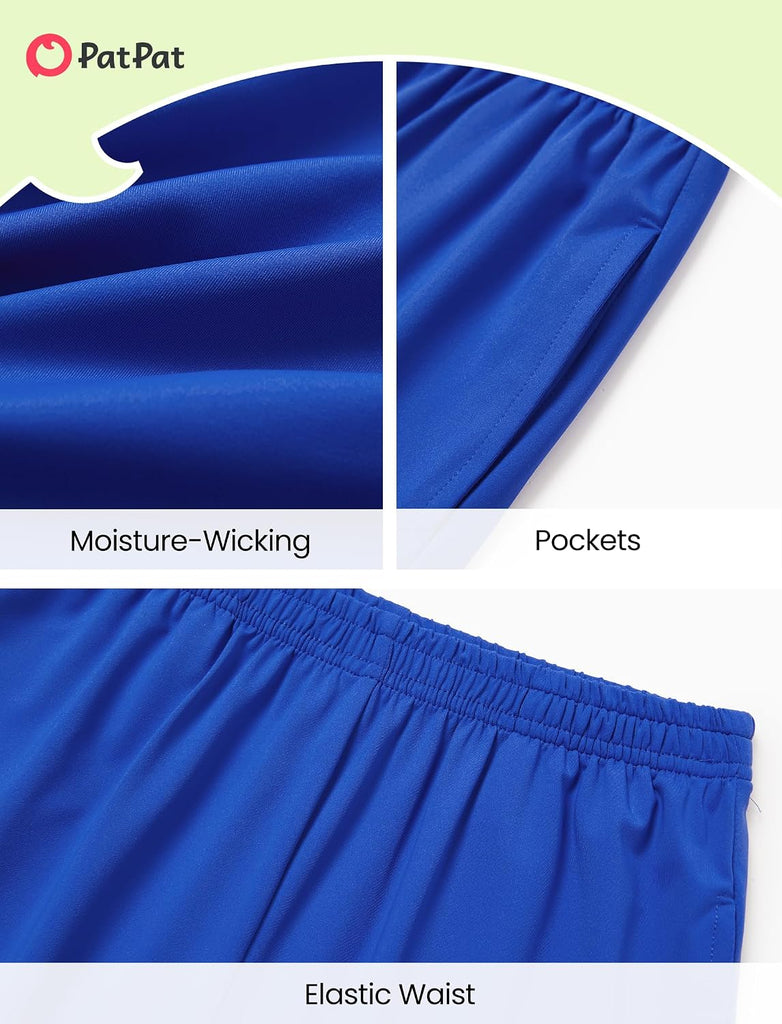 Boys Athletic Short Set Crew Neck 2 Piece Active Sports Outfit