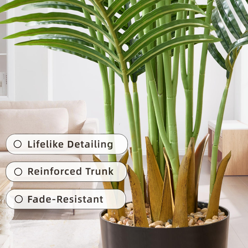 7FT Artificial Palm Trees 2 Pack, Faux Lifelike Tropical Cane Palm
