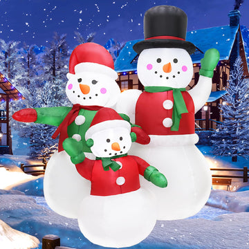 5 FT Christmas Inflatables Snowman Family Outdoor Decorations