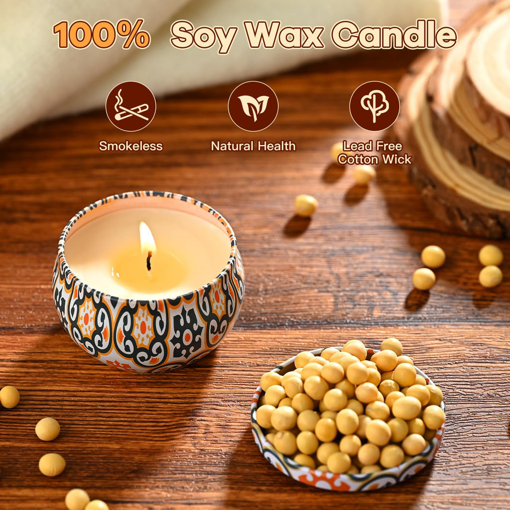Scented Candles Gift Set, 12 Pack Aromatherapy with Gift Box for Family-Flower