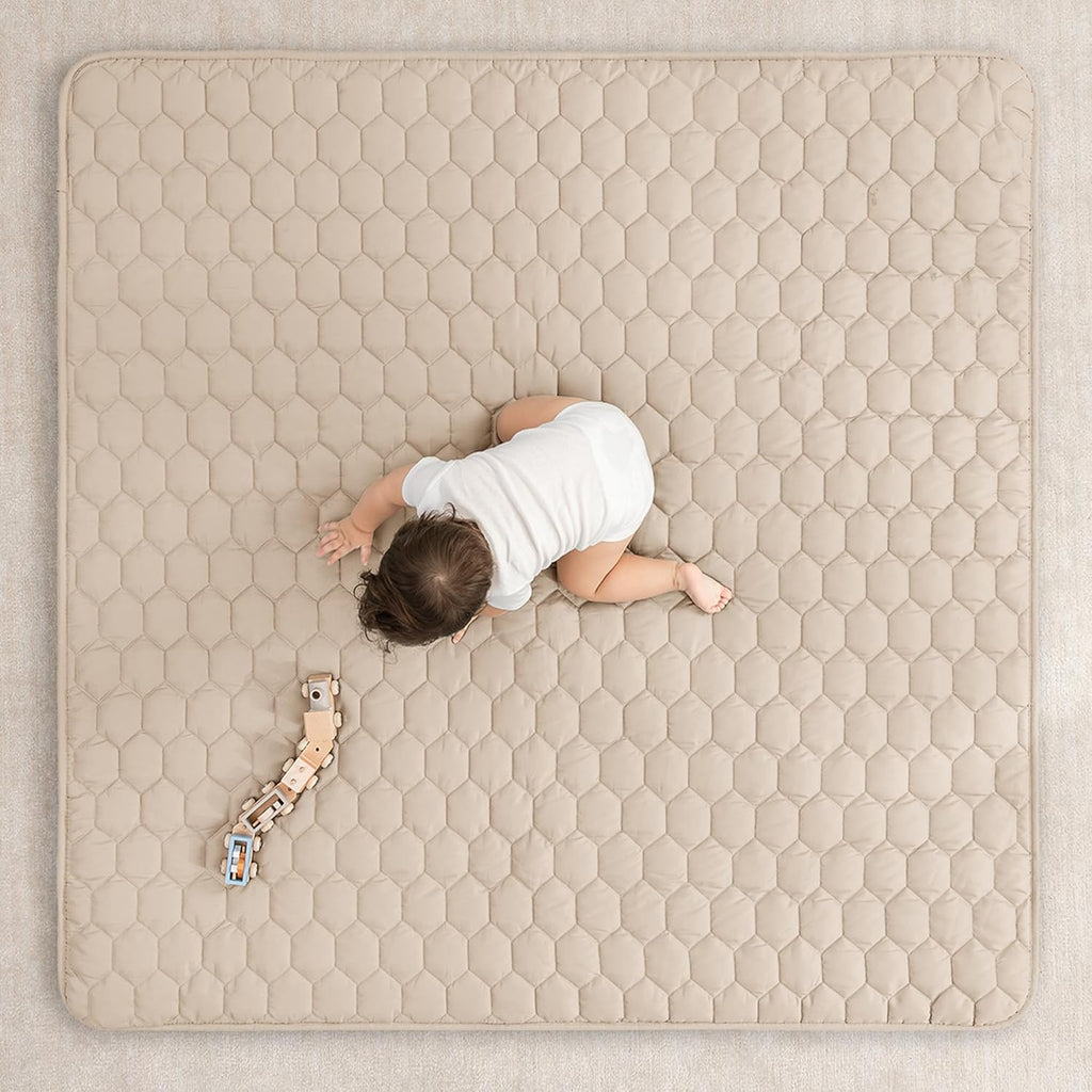 Square Kids Play Mat 56 x 56in Baby Floor Mat - Sand