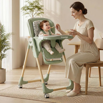 Baby High Chairs for Babies and Toddlers 0-3(Sage Green) | 7-Height Adj High Chair, 3-Pos Tray, 4-Recline, Removable