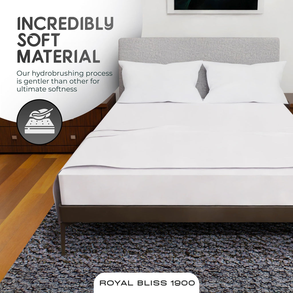 Bliss 1900 Full Size Bed Sheets - 4Pcs Bed Sheets Full Size Set, Deep Pocket, Double Brushed Microfiber, Fade