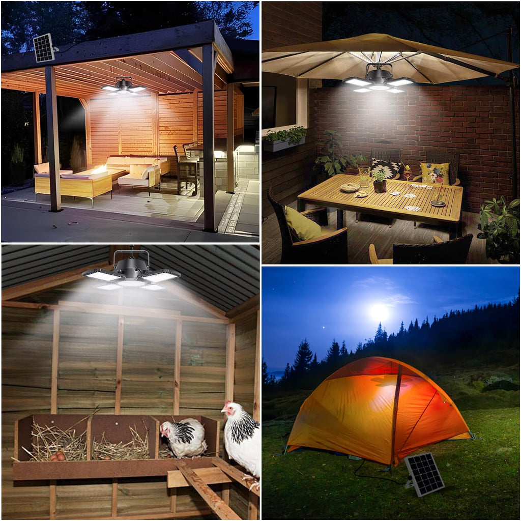 Solar Shed Light Outdoor Indoor, Solar Powered Motion Sensor Pendant Light Daytime Available, Solar Indoor