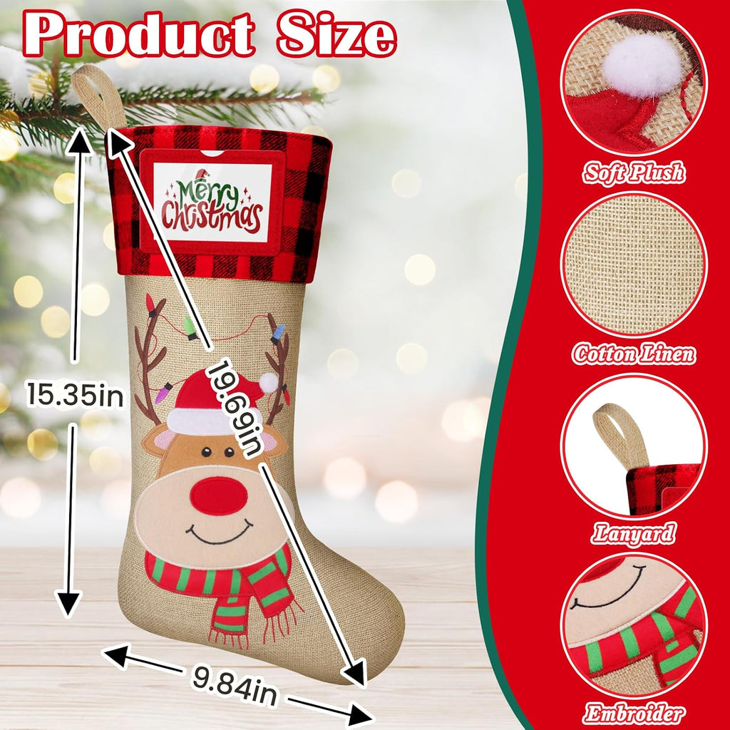 Christmas Stockings, Personalized , 19" Large Holiday & Family Stocking Decoration | Fireplace Party Decoration - Set of 3