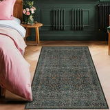 Vintage Floral Dark Green 3x5 Area Rugs