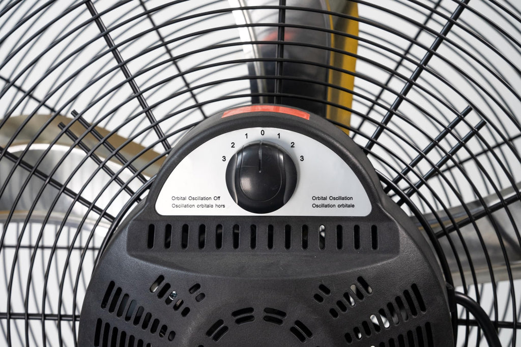 24 Inch 3-Speed Orbital Internal Oscillating High Velocity Barrel Floor Fan , Auto Shop, Garage, Workshop, Warehouse