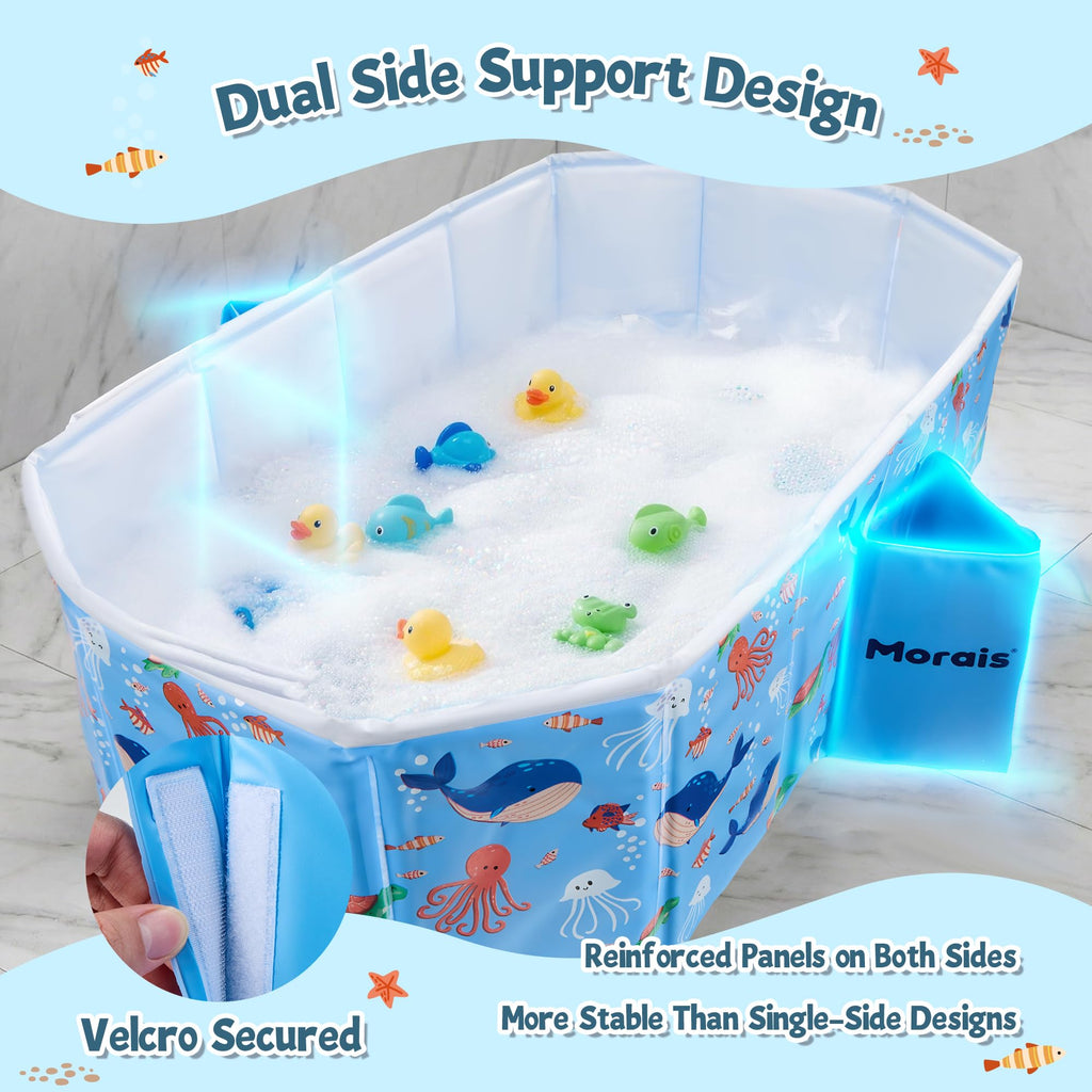 Collapsible Baby Bathtub, Portable Toddler Bath Tub for Shower