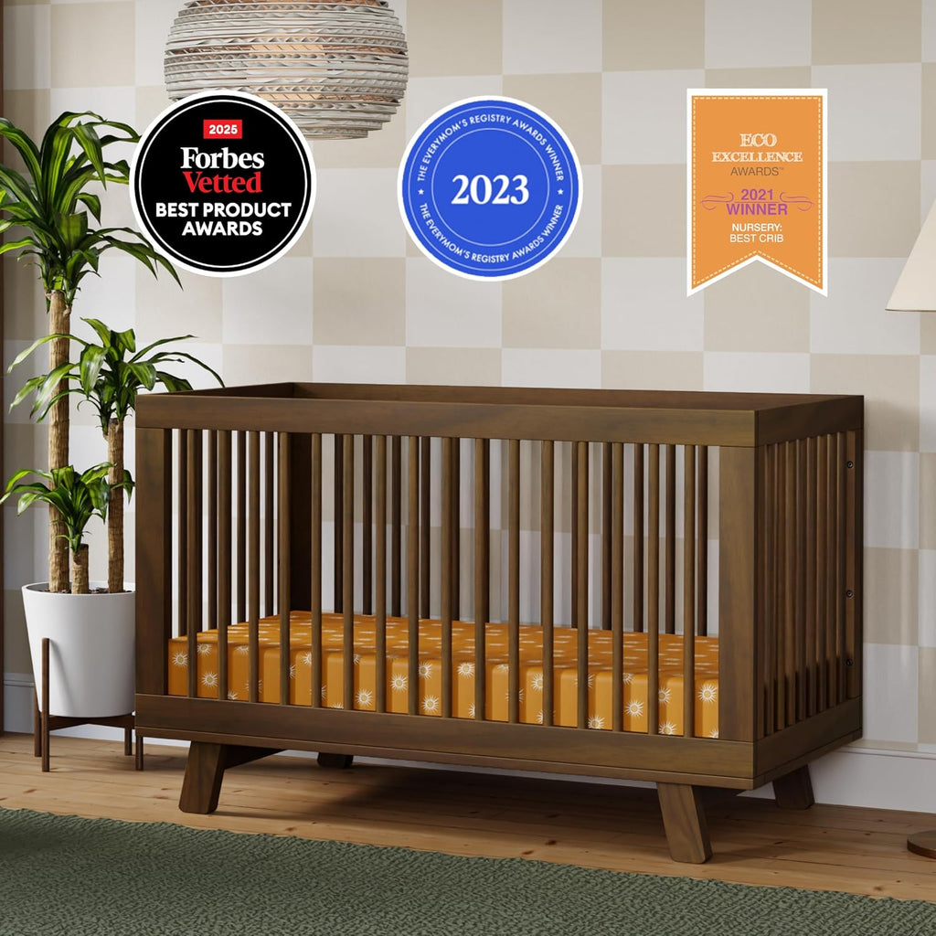 Hudson 3-in-1 Convertible Baby Crib, Natural Walnut | Baby Crib Converts to Toddler Bed & Daybed - GREENGUARD Gold