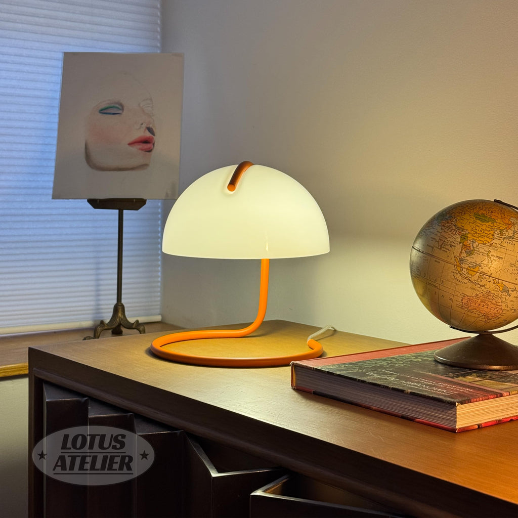 Orange Bauhaus Light | Retro Mushroom Table Lamp for Room Aesthetic Modern Lighting | Mid Century Modern | Living