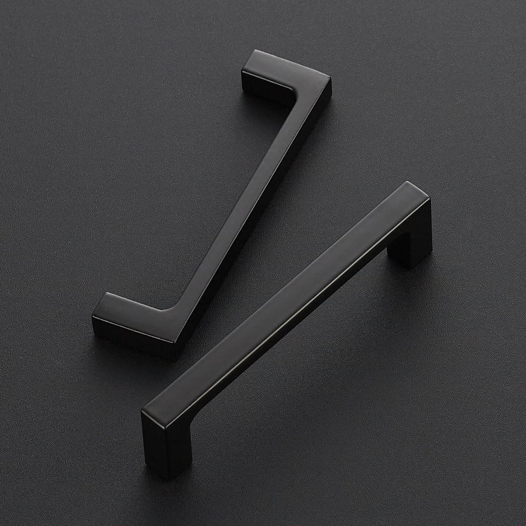 Matte Black Square & Solid Cabinet Handles,4 Inch,1 Pack