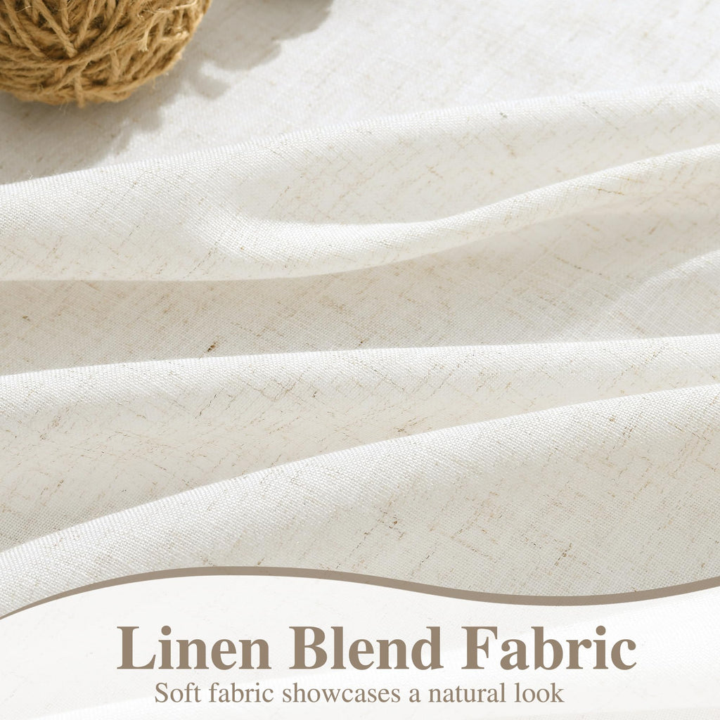 Linen Extra Wide Curtain 100 Inch Silding Glass Doors 1 Panel Natural Semi Sheer Light Flitering Curtains Back Tab