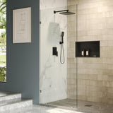 36"×78" Frameless Shower Glass Panel, 3/8'' (10mm) Fixed Glass Shower Panel, Tempered Glass Door