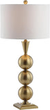 33" Brass Gold Stacked Orb Metal LED Table Lamp, Contemporary Transitional Iron Bedside Lamp Bedroom