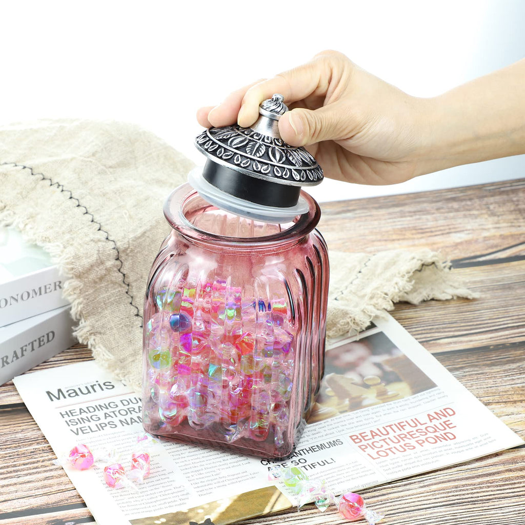 Vintage Crystal Glass Candy Jar with Lid Food Jar Nut Jar Jewelry Box Wedding Candy Buffet Jars Kitchen Storage