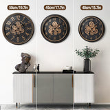 Large Wall Clock with Moving Gear, 40cm / 16 Inch Retro Wall Clock for Living Room Decor, Industrial Steampunk Decorative Wall Clock...