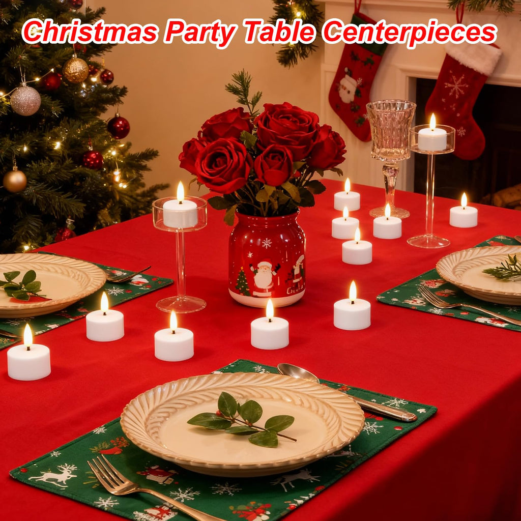 Rechargeable Tea Lights Candles Remote Timer Charging Base White