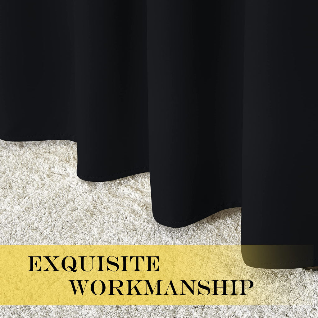 Black Out 144 inch Curtain for Sliding Glass Door, Grommet Thermal Insulated Sound Reducing Window Treatment Extra