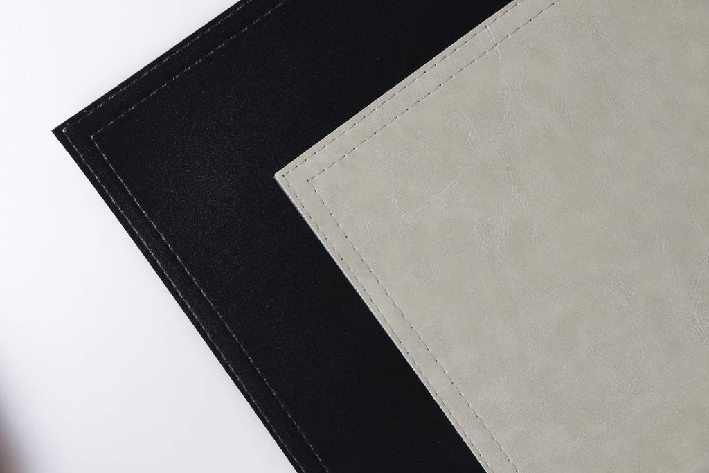 Waterproof PU Placemats,Set of 8, Faux Leather Dining Table Mat, Easy to Wipe Off Scrub Vinyl Mat, Heat & Stain