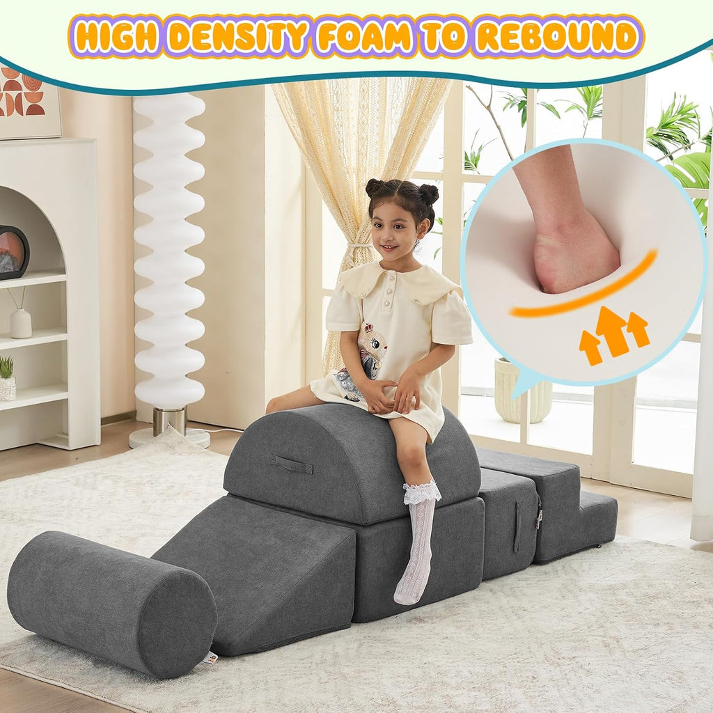 6Pcs Kids Foam Climbing Blocks, Soft Play Equipment, Toddler Climbing Toys Indoor, Soft Play Climbing Set